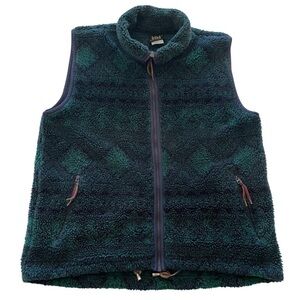 Vintage Helly Hansen Blue Green Geometric Aztec Fleece Vest